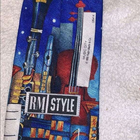 RM Style Music City Design Silk Neck Tie | Sz OS - Picture 5 of 5